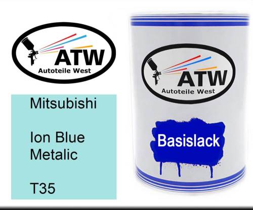 Mitsubishi, Ion Blue Metalic, T35: 500ml Lackdose, von ATW Autoteile West.